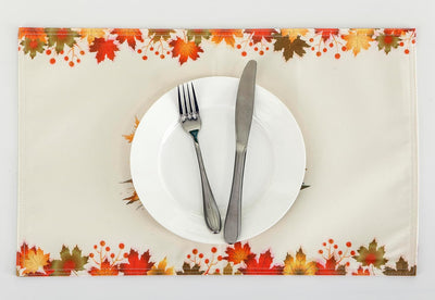 4-Pack Harvest Printed Place Mats for Thanksgiving, Sunflowers & Pumpkins Home Beyond & HB Design