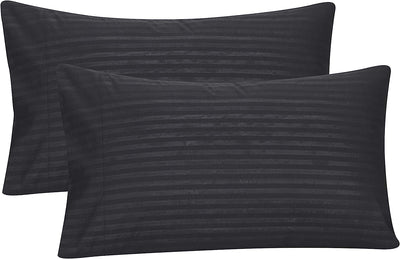 Embossed Pillowcase Set with Envelop Closure, 2-Pack , Black Home Beyond & HB Design