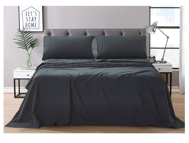 3-Piece Bed Sheets Set (Twin, Black ) - Premium Hotel Quality Bedding Sheets Home Beyond & HB Design