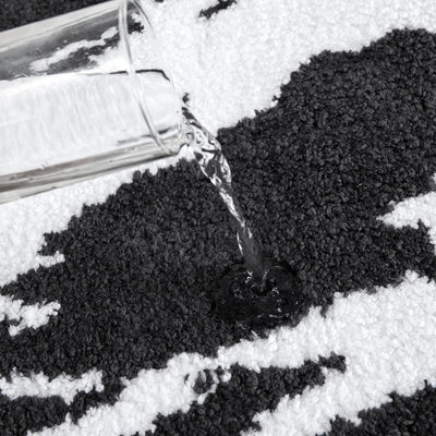 Fluffy Bath Rug Mat，Black & White Home Beyond & HB Design