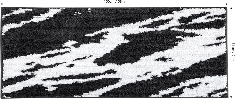 Fluffy Bath Rug Mat，Black & White Home Beyond & HB Design