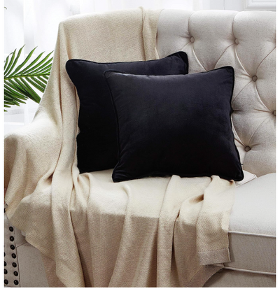 2-Pack Velvet Throw Pillow Covers, Black Home Beyond & HB Design