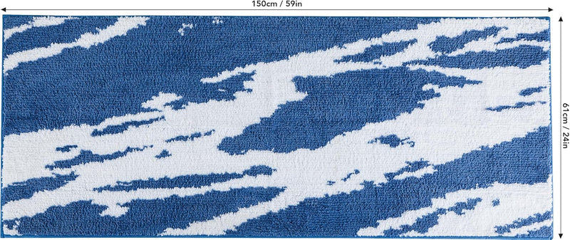 Fluffy Bath Rug Mat，Blue & White Home Beyond & HB Design