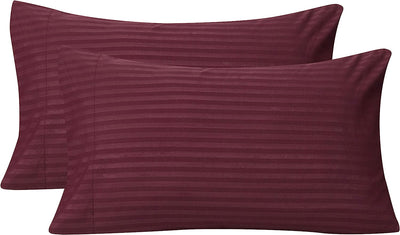 Embossed Pillowcase Set with Envelop Closure, 2-Pack , Burgundy Home Beyond & HB Design
