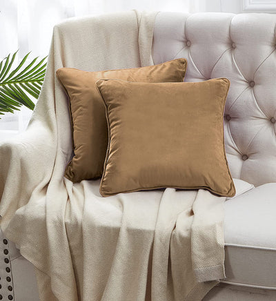 2-Pack Velvet Throw Pillow Covers, Brown Home Beyond & HB Design