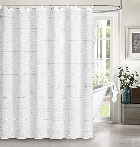 Shower Curtain Set with Hooks, Diamond Pattern Home Beyond & HB Design