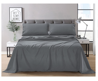 3-Piece Bed Sheets Set (Twin, Dark Grey ) - Premium Hotel Quality Bedding Sheets Home Beyond & HB Design