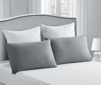 2-Pack Envelope Closure Pillowcase Set, Grey Home Beyond & HB Design