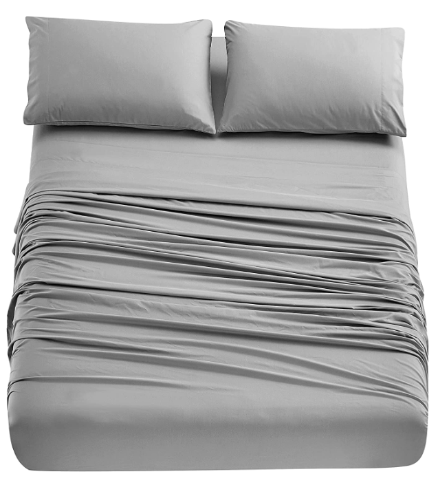 3-Piece Bed Sheets Set (Twin, Light Grey ) - Premium Hotel Quality Bedding Sheets Home Beyond & HB Design