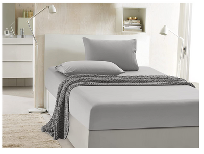 3-Piece Bed Sheets Set (Twin, Light Grey ) - Premium Hotel Quality Bedding Sheets Home Beyond & HB Design