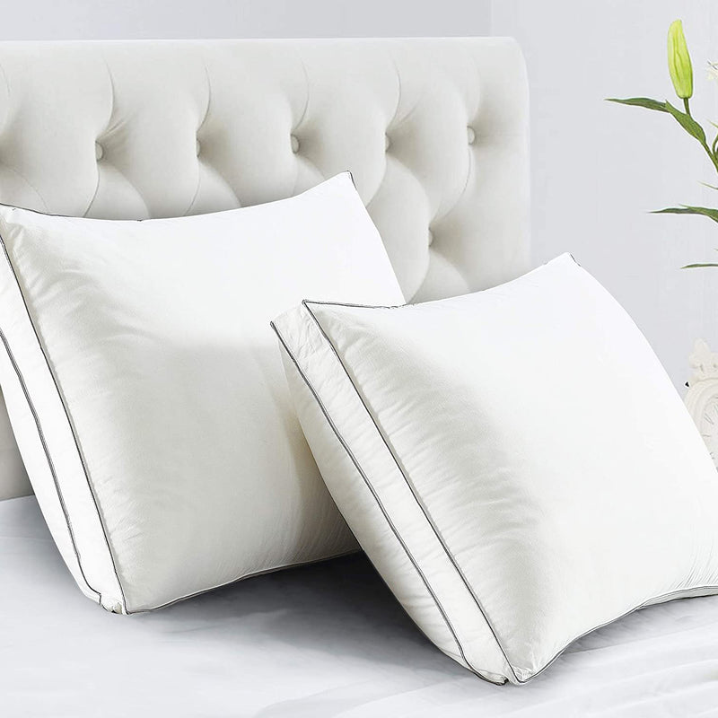 2-Pack Fluffy Premium Down Alternative Cotton Bed Pillows Home Beyond & HB Design