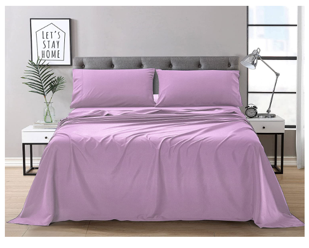 Premium Hotel Quality Bedding Sheets, 3-Piece Bed Sheets Set (Twin, Purple) Home Beyond & HB Design