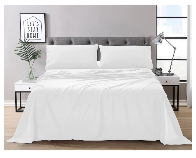 Premium Hotel Quality Bedding Sheets, 3-Piece Bed Sheets Set (Twin-XL, White ) Home Beyond & HB Design