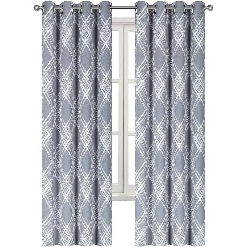 Jacquard Room Darkening Window Curtains with Grommets Home Beyond & HB Design