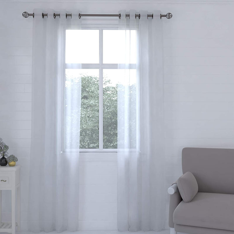 Premium White Sheer Curtains with Grommets - 2 Panels Home Beyond & HB Design