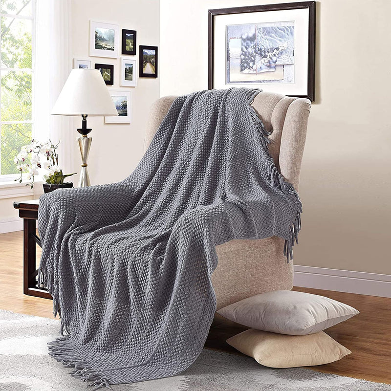 Deluxe Knit Acrylic Throw Blanket Home Beyond & HB Design